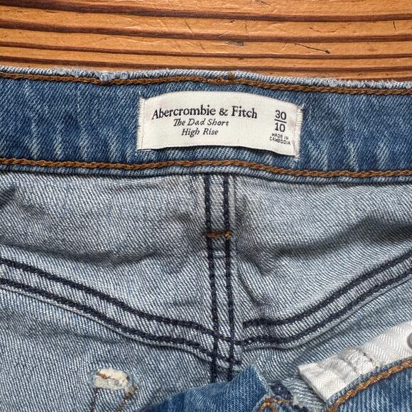 Abercrombie & Fitch medium wash high rise dad short SIZE 10 - Picture 3 of 5